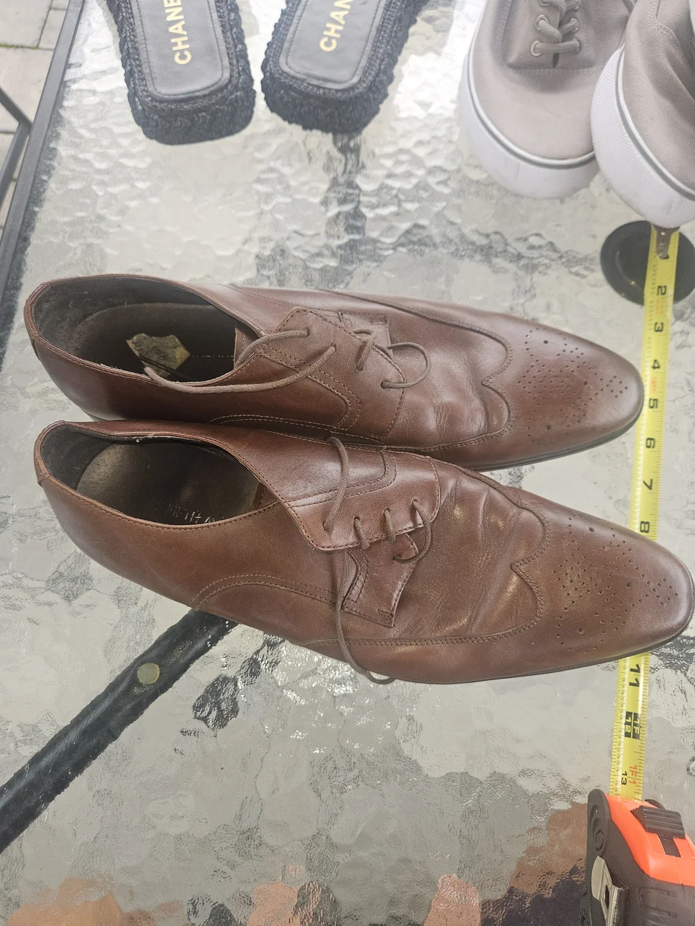 Saks Fifth Avenue Brown Leather Wingtip Derbys